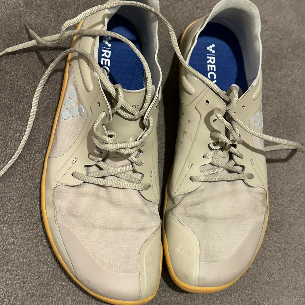 Vivo barefoot Cream and Yellow Athletic Shoes Minimalist Design